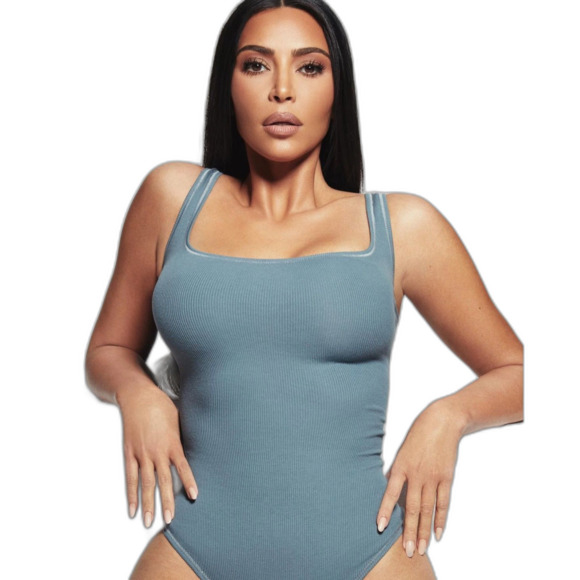 NWT SKIMS COTTON RIB BODYSUIT - Size L | Kyanite - Picture 1 of 5